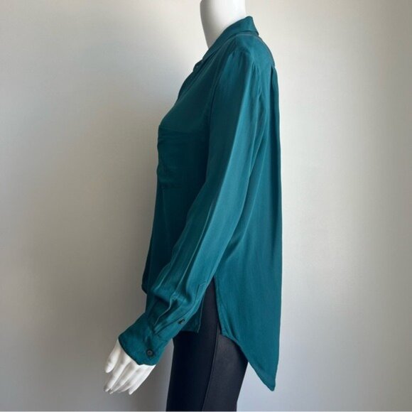 Madewell Silk Spotlight Shirt in Green - XS - Picture 2 of 6
